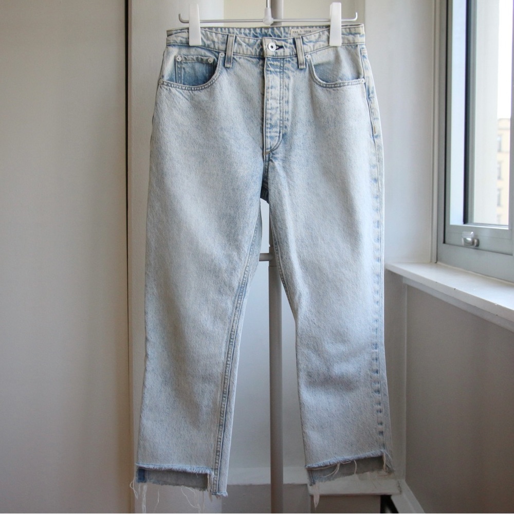 Rag & Bone High Rise Ankle Fringe Denim